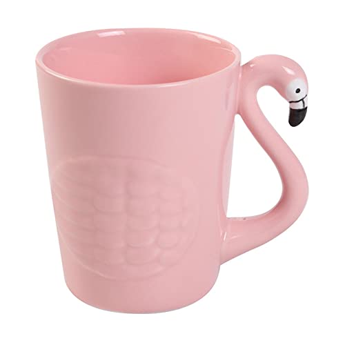 Generic Kreative Flamingo-Teekanne, hitzebeständige Keramiktasse, Kaffeetassen, Porzellan-Teekanne, Teekessel für Zuhause, Küche, Esstisch, Bürozubehör, Becher von MERIGLARE