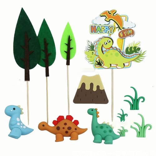 MERIGLARE 12x Dinosaurier Kuchen Topper Kuchen Dekor für Kunst Projekte Jungen Mädchen Geburtstag von MERIGLARE