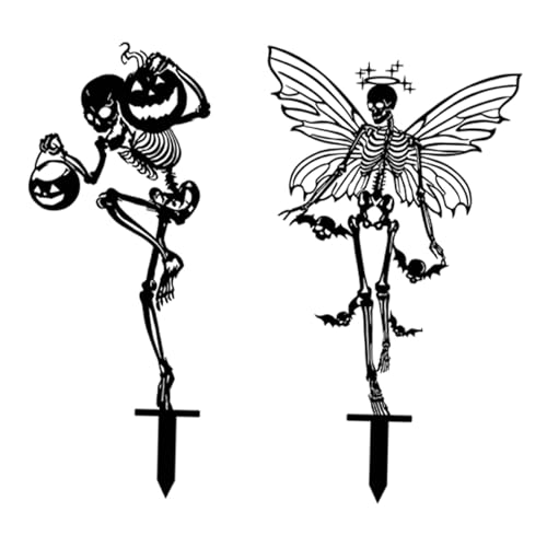 MERIGLARE 2Pcs Skeleton Halloween Hof Zeichen Gothic für Landschaft Hof Gehweg MERIGLARE 2Pcs Skeleton Halloween Hof Zeichen Gothic für Landschaft Hof Gehweg von MERIGLARE