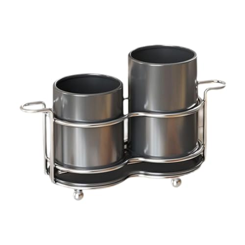 MERIGLARE Besteckhalter Als Modernes Metallgestell Und Besteckkorb Runder Bestecktopf Sowie Küchen Stäbchenablage Kompakt Und Platzsparend für Partys Und Den T, Höhe Kurzdunkelgrau von MERIGLARE