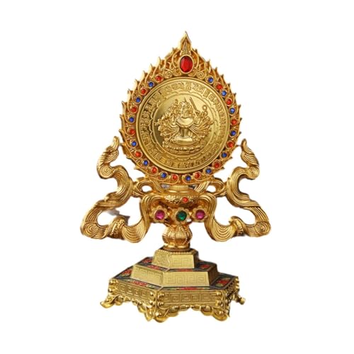 MERIGLARE Buddha Spiegel Statue Als Feng Shui Ornament Schreibtisch Skulptur Dekorative Figur Aus Legierung mit Feiner Verarbeitung für Wohnzimmer Und Büro, Blau von MERIGLARE