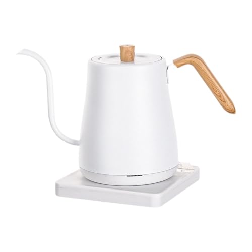 MERIGLARE Edelstahl Elektrokocher mit Gusshals Und Automatischer Abschaltung Schnelles Kochen für Kaffee Tee für Küche Büro Geschenk, Weiß von MERIGLARE