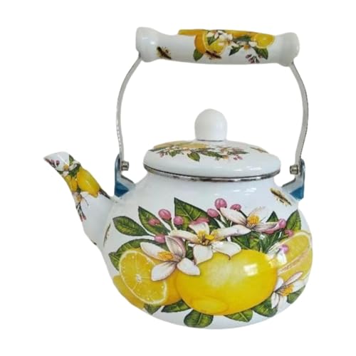 MERIGLARE Emaille Teekessel, Großer Wasserkocher mit, für Heiße Getränke in Der Küche, Style D von MERIGLARE
