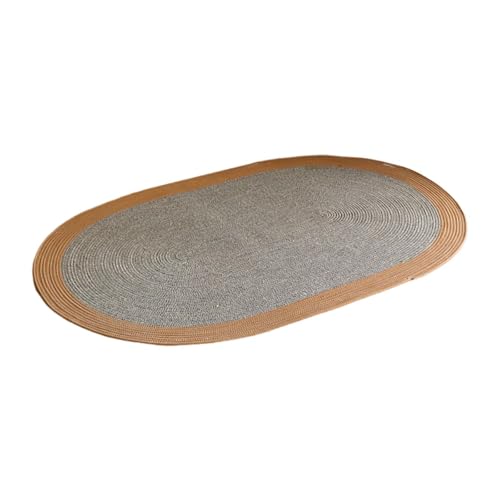 MERIGLARE Handgewebter Bereich Moderner Boho Bohemian Rustikaler Bodenteppich Geflochtener Teppich für Wohnzimmer unter Dem Tisch Innenschlafzimmer, Oval 80cmx120cm von MERIGLARE