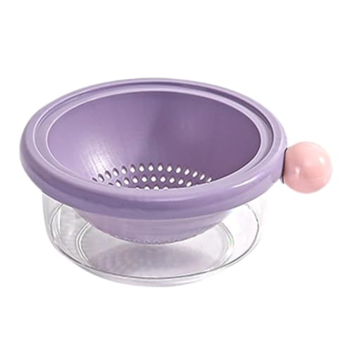 MERIGLARE Küchensieb, Abtropfschale, 2 in 1 Küchensieb Set für Salat Und Obst, Violett 18x7.5cm von MERIGLARE