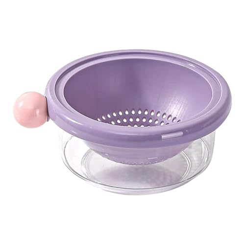MERIGLARE Küchensieb, Abtropfschale, 2 in 1 Küchensieb Set für Salat Und Obst, Violett 24x10.5cm von MERIGLARE
