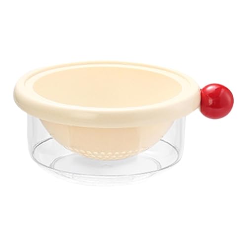 MERIGLARE Küchensieb, Abtropfschale, 2 in 1 Küchensieb Set für Salat Und Obst, Weiß 18x7.5cm von MERIGLARE