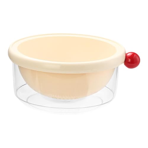 MERIGLARE Küchensieb, Abtropfschale, 2 in 1 Küchensieb Set für Salat Und Obst, Weiß 24x10.5cm von MERIGLARE