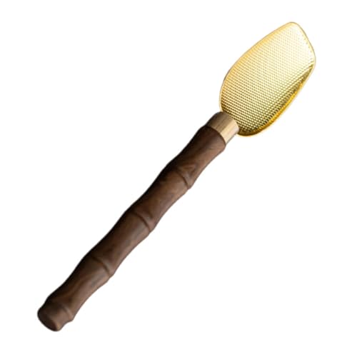 MERIGLARE Matcha Löffel Chashaku Teeschaufel Und Rührlöffel Als Teezubehör in Leichter Ausführung Aus Holz Und Metall für Teeliebhaber Unterwegs Und Als Geschen, Gold von MERIGLARE
