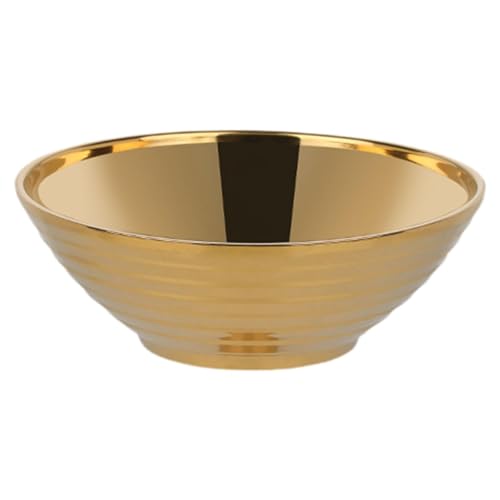 MERIGLARE Ramen Schüssel Edelstahlschale Zweilagige Isolierung Suppenschale Reisschüssel Bruchsicheres Material für Esszimmer Restaurant Festessen Familientreff, Gold von MERIGLARE