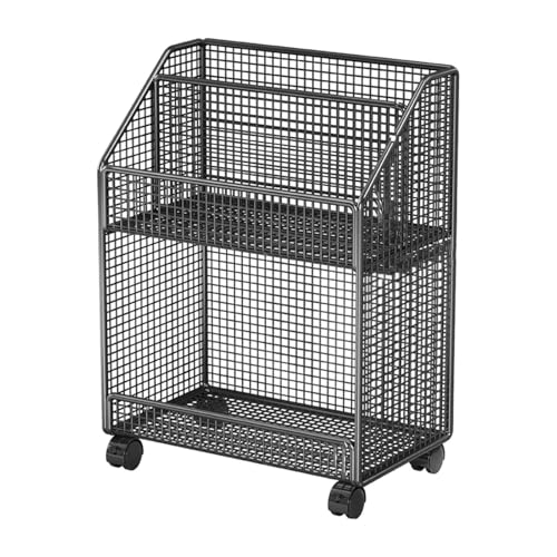 MERIGLARE Rollender Bücherwagen unter Dem Schreibtisch, Akten Organizer Wagen, Mobiles Bücherregal, Vielseitig Einsetzbar für Küche, Büro, Waschküche, Schlafzim, Schwarz 2-lagig MERIGLARE Rollender Bücherwagen unter Dem Schreibtisch, Akten Organizer Wagen, Mobiles Bücherregal, Vielseitig Einsetzbar für Küche, Büro, Waschküche, Schlafzim, Schwarz 2-lagig von MERIGLARE