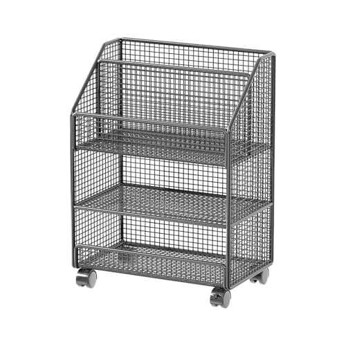 MERIGLARE Rollender Bücherwagen unter Dem Schreibtisch, Akten Organizer Wagen, Mobiles Bücherregal, Vielseitig Einsetzbar für Küche, Büro, Waschküche, Schlafzim, Schwarz 3-lagig MERIGLARE Rollender Bücherwagen unter Dem Schreibtisch, Akten Organizer Wagen, Mobiles Bücherregal, Vielseitig Einsetzbar für Küche, Büro, Waschküche, Schlafzim, Schwarz 3-lagig von MERIGLARE