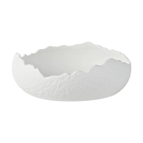 MERIGLARE Servierschüssel -Suppenschüsseln Tischdekoration Unregelmäßiger Snackteller Dessertschale für Suppensalat Küche Couchtisch, Weiß, Platte von MERIGLARE