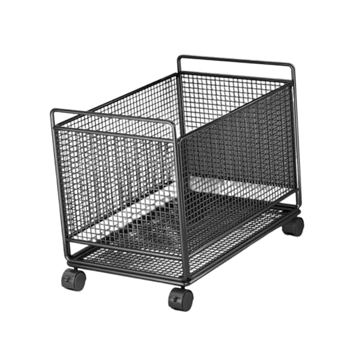 MERIGLARE Wäschekorb Als Fahrbarer Wäschebehälter Und Wäschetonne EIN Robuster Wäschesammler Aus Eisen für Die Organisation von Schmutzwäsche für Waschküche Un, Schwarz, L von MERIGLARE