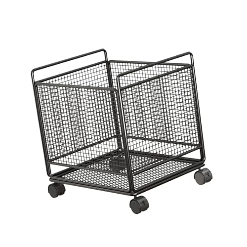 MERIGLARE Wäschekorb Als Fahrbarer Wäschebehälter Und Wäschetonne EIN Robuster Wäschesammler Aus Eisen für Die Organisation von Schmutzwäsche für Waschküche Un, Schwarz, M von MERIGLARE