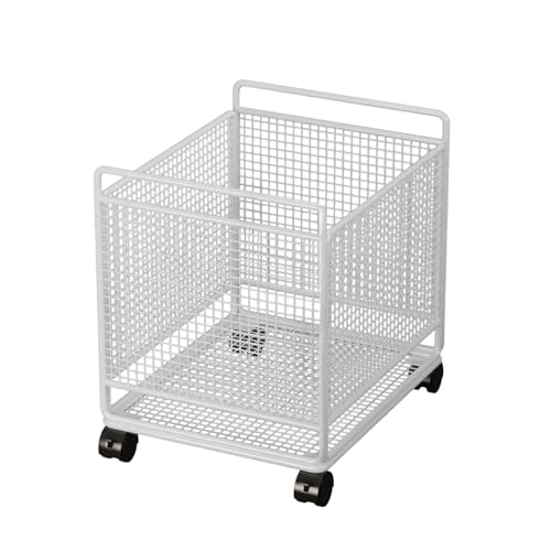 MERIGLARE Wäschekorb Als Fahrbarer Wäschebehälter Und Wäschetonne EIN Robuster Wäschesammler Aus Eisen für Die Organisation von Schmutzwäsche für Waschküche Un, Weiß, M von MERIGLARE