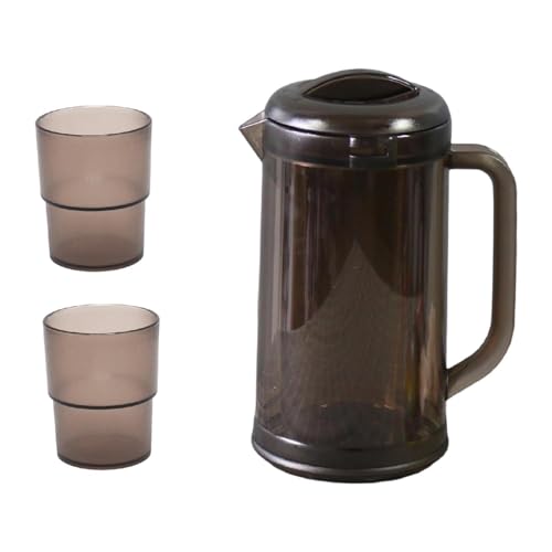 MERIGLARE Wasserkrug Getränkespender Krug Bruchsichere Weithals Doppelwand Teekanne Trinkgeschirr Küche BBQ Eistee, Dunkelbraun MERIGLARE Wasserkrug Getränkespender Krug Bruchsichere Weithals Doppelwand Teekanne Trinkgeschirr Küche BBQ Eistee, Dunkelbraun von MERIGLARE