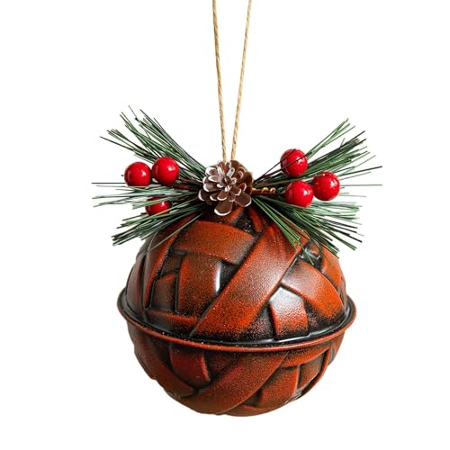 MERIGLARE Weihnachtsglocke Christbaumanhänger Baumschmuck Dekoration Aus Eisen mit Künstlichen Beeren Und Tannenzapfen Verziert für Christbaum Kamin Und Tür, Rot MERIGLARE Weihnachtsglocke Christbaumanhänger Baumschmuck Dekoration Aus Eisen mit Künstlichen Beeren Und Tannenzapfen Verziert für Christbaum Kamin Und Tür, Rot von MERIGLARE