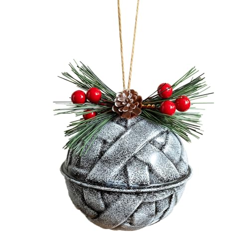 MERIGLARE Weihnachtsglocke Christbaumanhänger Baumschmuck Dekoration Aus Eisen mit Künstlichen Beeren Und Tannenzapfen Verziert für Christbaum Kamin Und Tür, Weiß MERIGLARE Weihnachtsglocke Christbaumanhänger Baumschmuck Dekoration Aus Eisen mit Künstlichen Beeren Und Tannenzapfen Verziert für Christbaum Kamin Und Tür, Weiß von MERIGLARE