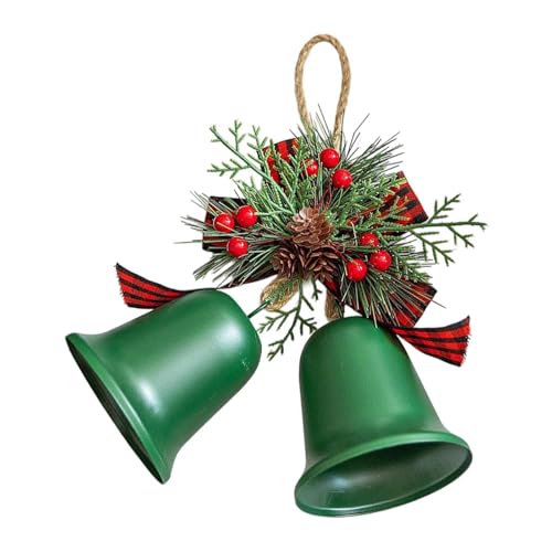 MERIGLARE Weihnachtsglocken Hängeornament Glockenanhänger Christbaumdeko Aus Eisen mit Metallischem Glanz Und Schleife für Türen Fenster Und Als Baumschmuck, Einfarbig Grün MERIGLARE Weihnachtsglocken Hängeornament Glockenanhänger Christbaumdeko Aus Eisen mit Metallischem Glanz Und Schleife für Türen Fenster Und Als Baumschmuck, Einfarbig Grün von MERIGLARE