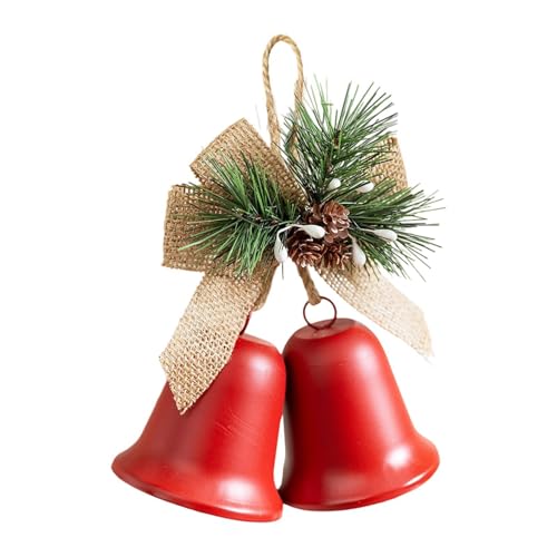 MERIGLARE Weihnachtsglocken Hängeornament Glockenanhänger Christbaumdeko Aus Eisen mit Metallischem Glanz Und Schleife für Türen Fenster Und Als Baumschmuck, Malerei Rot MERIGLARE Weihnachtsglocken Hängeornament Glockenanhänger Christbaumdeko Aus Eisen mit Metallischem Glanz Und Schleife für Türen Fenster Und Als Baumschmuck, Malerei Rot von MERIGLARE
