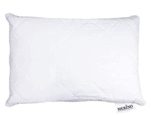 Merino-Betten Hochwertiges Schlafkissen 40x70 | Kopfkissen | Kissenhülle versteppt mit Reißverschluss | Serie Perle von Merino