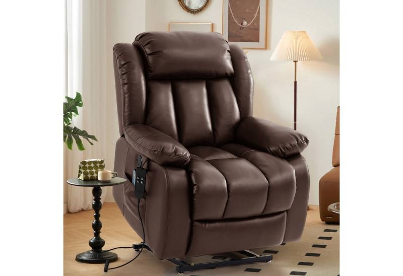 MEROUS Relaxsessel Elektrischer Fernsehsessel, TV-Sessel, Liegesessel mit Aufstehhilfe, Massage, Vibration, Heizung & Liegefunktion von MEROUS