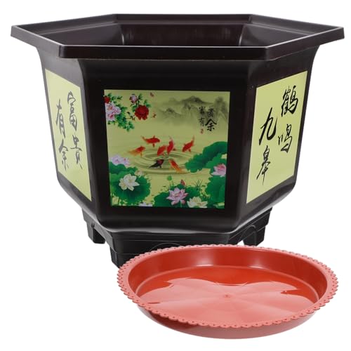 MERRYHAPY Sechseckige Kunststoff Blumentöpfe Bonsai-tablett Sukkulenten-töpfe Topfpflanzenbehälter Für Wohnzimmer Schlafzimmer Küche von MERRYHAPY