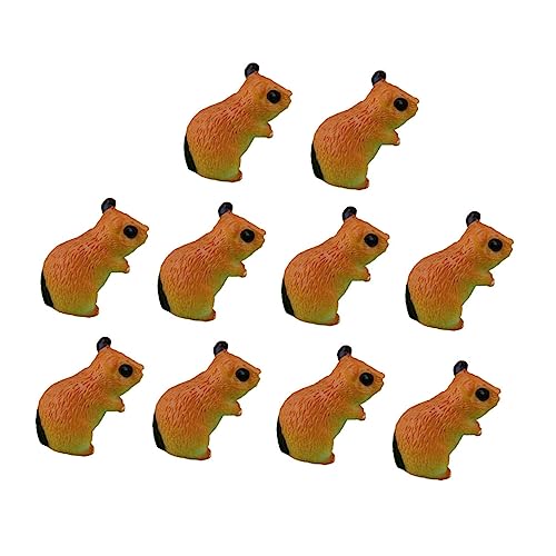 MERRYHAPY 10 Stück Teiliges Hamster Figuren Hochwertigem Harz Langlebige Miniatur Dekoration für Garten Mikro Landschaft Wohn Bürodeko Kreative Kleine Tierornamente für Innen Außenbereich von MERRYHAPY