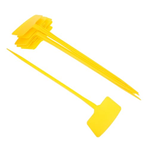 MERRYHAPY 10 Stück Teiliges Pflanzenschild aus Wetterfestem Kunststoff Lange Gartenstecker mit Schrägem Bodendesign Wiederverwendbar für Blumen Kräuter Gemüse für Innen und Außenbereich von MERRYHAPY
