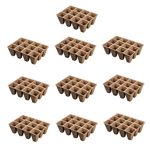 MERRYHAPY 10st Setzlingsschale Mit 12 Gittern Pflanztöpfe Tablett Wachsender Spross Sämlingsbecher Keimschalen Torfbecher Pflanzen Gartentopf Töpfe Pflanzenstartertopf Zellstoff von MERRYHAPY