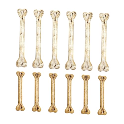 MERRYHAPY 12 Stück Teiliges Mini knochen deko Kunststoff Realistische Kleine Skelett bones Auffädeln Vielseitig für Halloween party Bastelprojekte und Erwachsene Leichte Robuste Deko von MERRYHAPY