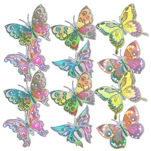 MERRYHAPY 12 Stück Teiliges Schmetterling Magnet für Fliegengitter Fenster Abnehmbare Beidseitige Dekorative Aufkleber zum Schutz vor Anstoß Vielseitig für Zimmer Türen Reparatur und von MERRYHAPY
