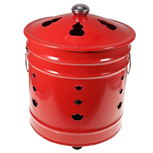 MERRYHAPY 1Stück Hohlpapiergeld Verbrennungsanlage Robuste Rote Brennende Fassbrennschale für Sicheres Verbrennen von Papier und Abfällen im Freien Effektive Wärmeisolierung von MERRYHAPY