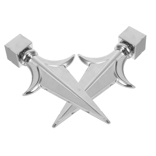 MERRYHAPY 2 Stück Metall fahnenmastspitzen Trident Zaunspitzen Elegant Robust Quadratisch Garten Zaun Dekoration Einfache Befestigung für Außenbereich von MERRYHAPY