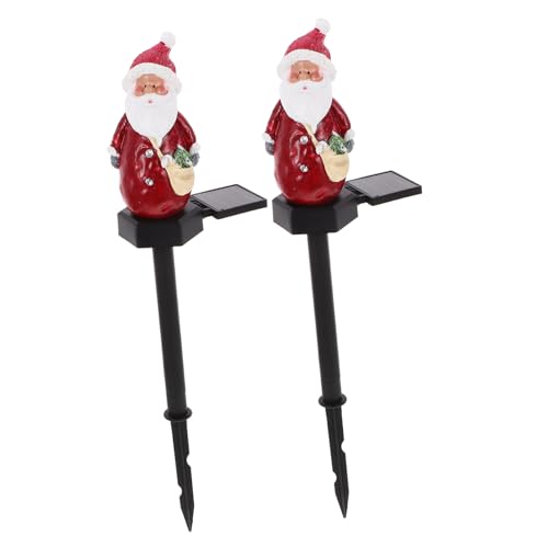 MERRYHAPY Solarbetriebene Weihnachtsmann-stablichter 2er-pack Dekorative Gartenlichter Für Den Außenbereich Weihnachtsdekorationen Für Den Hof von MERRYHAPY