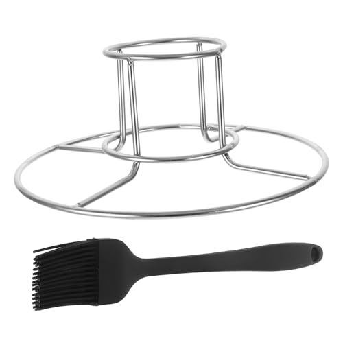 MERRYHAPY 2 Stück Teiliges Edelstahl Grillzubehör mit Faltbarem Bierdosen hähnchenhalter und Hitzebeständigem Gummipinsel Leicht und Langlebig für Brathähnchen und Geflügel im Garten und MERRYHAPY 2 Stück Teiliges Edelstahl Grillzubehör mit Faltbarem Bierdosen hähnchenhalter und Hitzebeständigem Gummipinsel Leicht und Langlebig für Brathähnchen und Geflügel im Garten und von MERRYHAPY