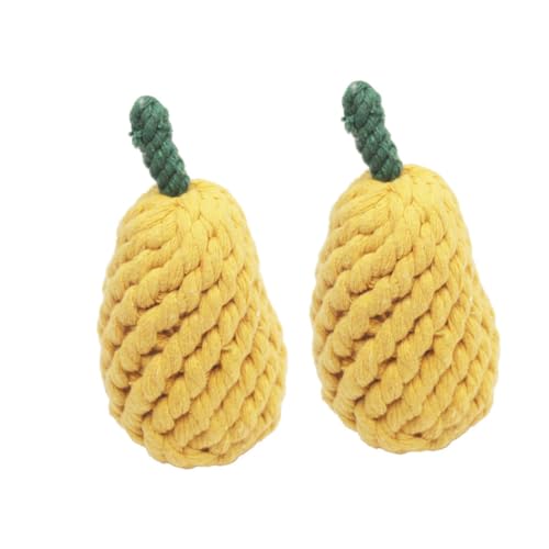MERRYHAPY 2 Stück Teiliges Hundespielzeug Birnenform aus Baumwollseil Interaktives Kauspielzeug zur Zahnpflege Langlebig Sicher und Leicht zu Reinigen für Welpen und Kleine Hunde von MERRYHAPY
