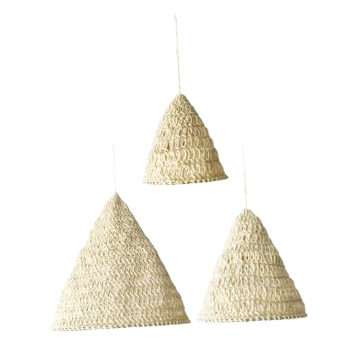 MERRYHAPY 3 Stück Handgewebte Lampenschirme Boho Makramee mit Natürlichem Hanfseil Weißer Lampenschirm für Schlafzimmer Nachttisch Hängende Dekorative Lichtabdeckung MERRYHAPY 3 Stück Handgewebte Lampenschirme Boho Makramee mit Natürlichem Hanfseil Weißer Lampenschirm für Schlafzimmer Nachttisch Hängende Dekorative Lichtabdeckung von MERRYHAPY