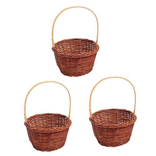MERRYHAPY 3 Stücke Miniatur Dekoration Weidenkorb Rattan Korb Mini Kinderkorb Mini Handgewebter Korb Ostern Party Favor Korb Box Container Kreativer Desktop Korb Kleiner Korb Holz von MERRYHAPY
