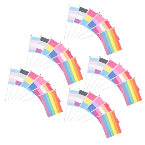 MERRYHAPY 30 Stück Teiliges Regenbogen Flaggen Strapazierfähigem Polyester Bunte Mini fahnen für Lgbtq Pride Party Dekoration Handliche Leichte Fahnen mit Sechs Mustern für Paraden und MERRYHAPY 30 Stück Teiliges Regenbogen Flaggen Strapazierfähigem Polyester Bunte Mini fahnen für Lgbtq Pride Party Dekoration Handliche Leichte Fahnen mit Sechs Mustern für Paraden und von MERRYHAPY