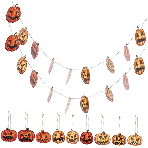 MERRYHAPY 36 Stück Teiliges Halloween Kürbis Papieranhänger Klare Muster Leuchtende Farben Glatte Oberfläche für Party und Halloween Dekoration Vielseitig Verwendbar für Zuhause Büro Garten von MERRYHAPY