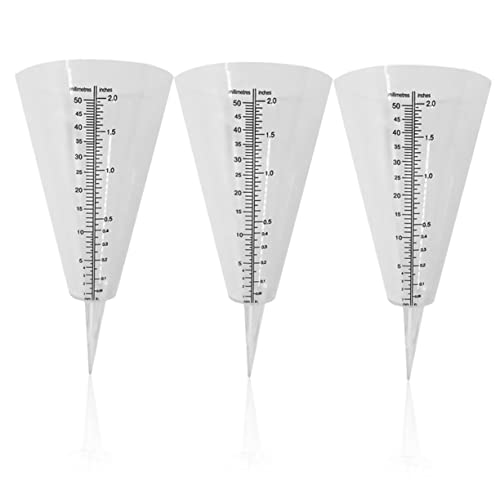 MERRYHAPY 3Stücke Regenmesser mit Klarer Kegelförmige Niederschlagsmessbecher für Garten Robust Transparent zu Installieren für Präzise Wetterüberwachung von MERRYHAPY