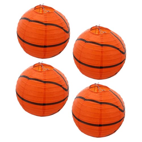 MERRYHAPY 4 Stück Basketball-laternen Faltbare Papierlaternen Dekoration Für Geburtstagspartys Mit Sportthema von MERRYHAPY
