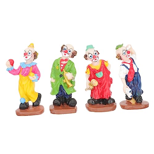 MERRYHAPY 4-teilige Clown-Miniatur Aus Harz Wanddeko Clown Clown-Ornament Für Sandkasten Und Moos-mikro-Landschaft von MERRYHAPY