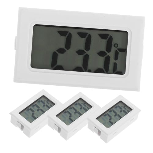 MERRYHAPY 4 Stück Digitales Mini-thermometer Eingebettetes Raumthermometer mit Digitaler Anzeige Präziser Temperatur Feuchtigkeitsindikator für Innenräume Gewächshäuser Reptilienhaltung von MERRYHAPY