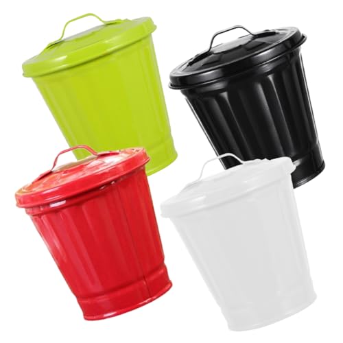 MERRYHAPY 4 Stück Kleiner Dekorativer Mülleimer mit Deckel für Schreibtisch Wohnzimmer und Badezimmer Stilvoller Abfalleimer Weiß Grün Schwarz und Rot Vielseitiger Müllbehälter für Zuhause MERRYHAPY 4 Stück Kleiner Dekorativer Mülleimer mit Deckel für Schreibtisch Wohnzimmer und Badezimmer Stilvoller Abfalleimer Weiß Grün Schwarz und Rot Vielseitiger Müllbehälter für Zuhause von MERRYHAPY