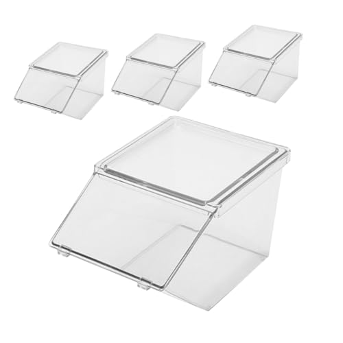 MERRYHAPY 4 Stück Teiliges Aufbewahrungsbox für Teebeutel und Zuckerpackungen Stapelbar mit Deckel Kompakt für Kaffee Bar und Küchentisch Transparenter Organizer zur Platzsparenden von MERRYHAPY