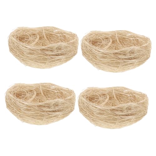 MERRYHAPY 4 Stück Teiliges Handgefertigte Vogelnester aus Dickem Jutegarn Atmungsaktive Nistplätze für Wellensittiche und Kleine Vögel Dekoratives Gartenaccessoire und Vogelkäfig Zubehör von MERRYHAPY