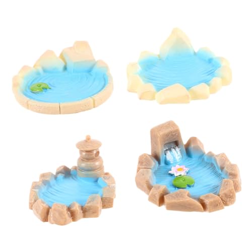MERRYHAPY 4 Stück Teiliges Miniatur Gartenteich aus Leichtem Harz Beruhigende Wasserlandschaft mit Lotus und Teichfiguren DIY Mini-Teichdekoration für Garten und Innenbereich Entspannende MERRYHAPY 4 Stück Teiliges Miniatur Gartenteich aus Leichtem Harz Beruhigende Wasserlandschaft mit Lotus und Teichfiguren DIY Mini-Teichdekoration für Garten und Innenbereich Entspannende von MERRYHAPY